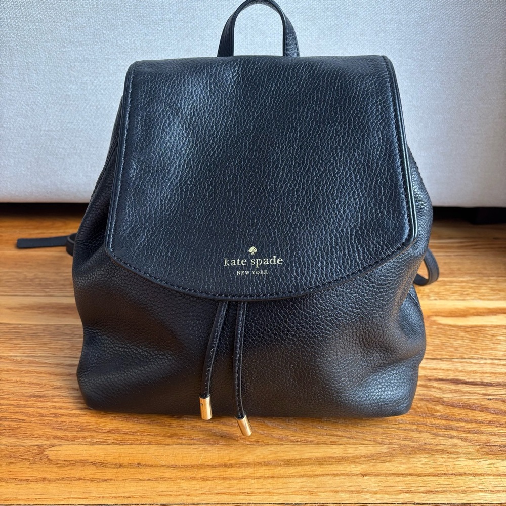 Kate Spade Black Leather Backpack